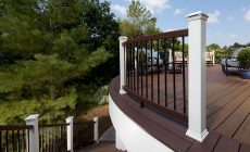 trex transcend railing classic white vintage lantern elevations decking spiced rum